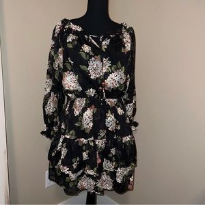 Umgee Long Sleeve Off-Shoulder Mini Dress | Size Small